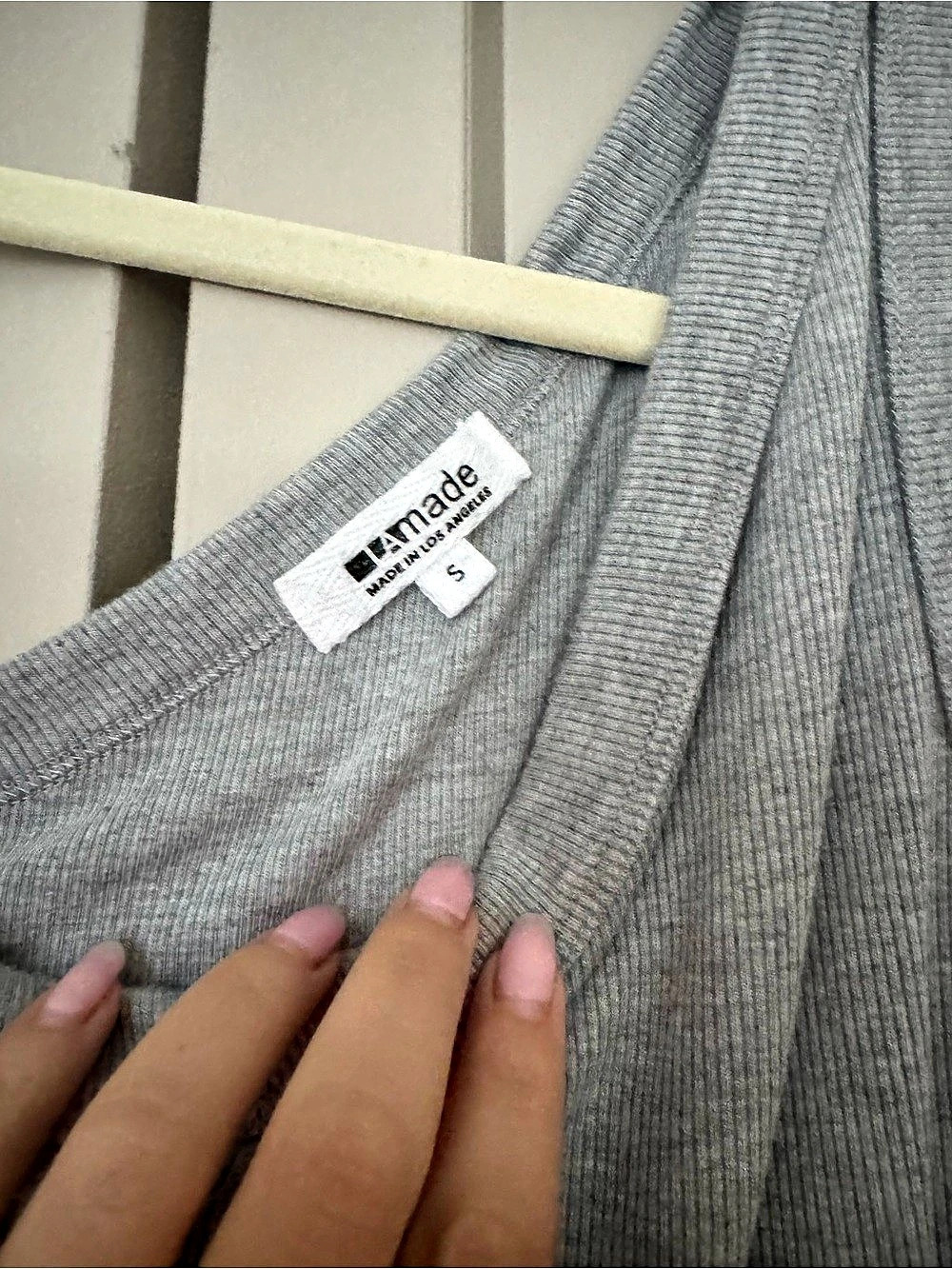 Gray Ribbed One Shoulder - Small - Picture 4 of 4